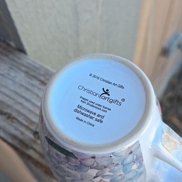 Rejoice  Psalm 118 / Inspirational Ceramic Mug blue 🔵 floral butterfly - Picture 8 of 8